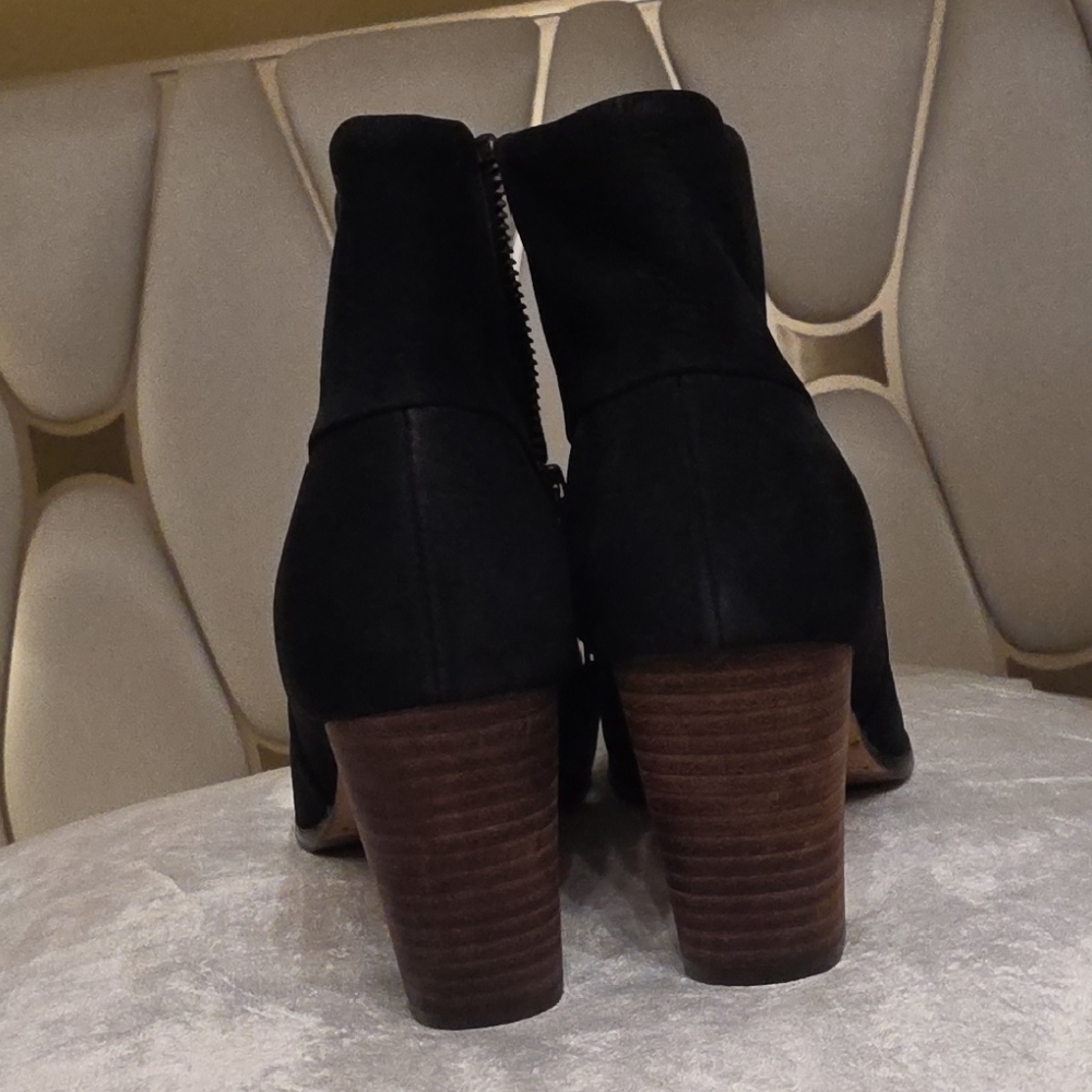 Cole Haan Black Ankle Boots with Tan Heel - Picture 11 of 11